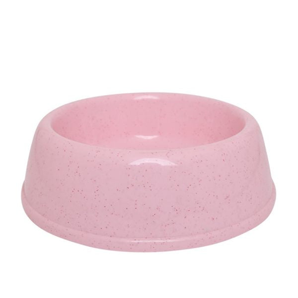 Round Pet Food Bowl 8-Inch | Durable Plastic Feeder for Dogs & Cats | Non-Slip & Easy to Clean (Random Colors)